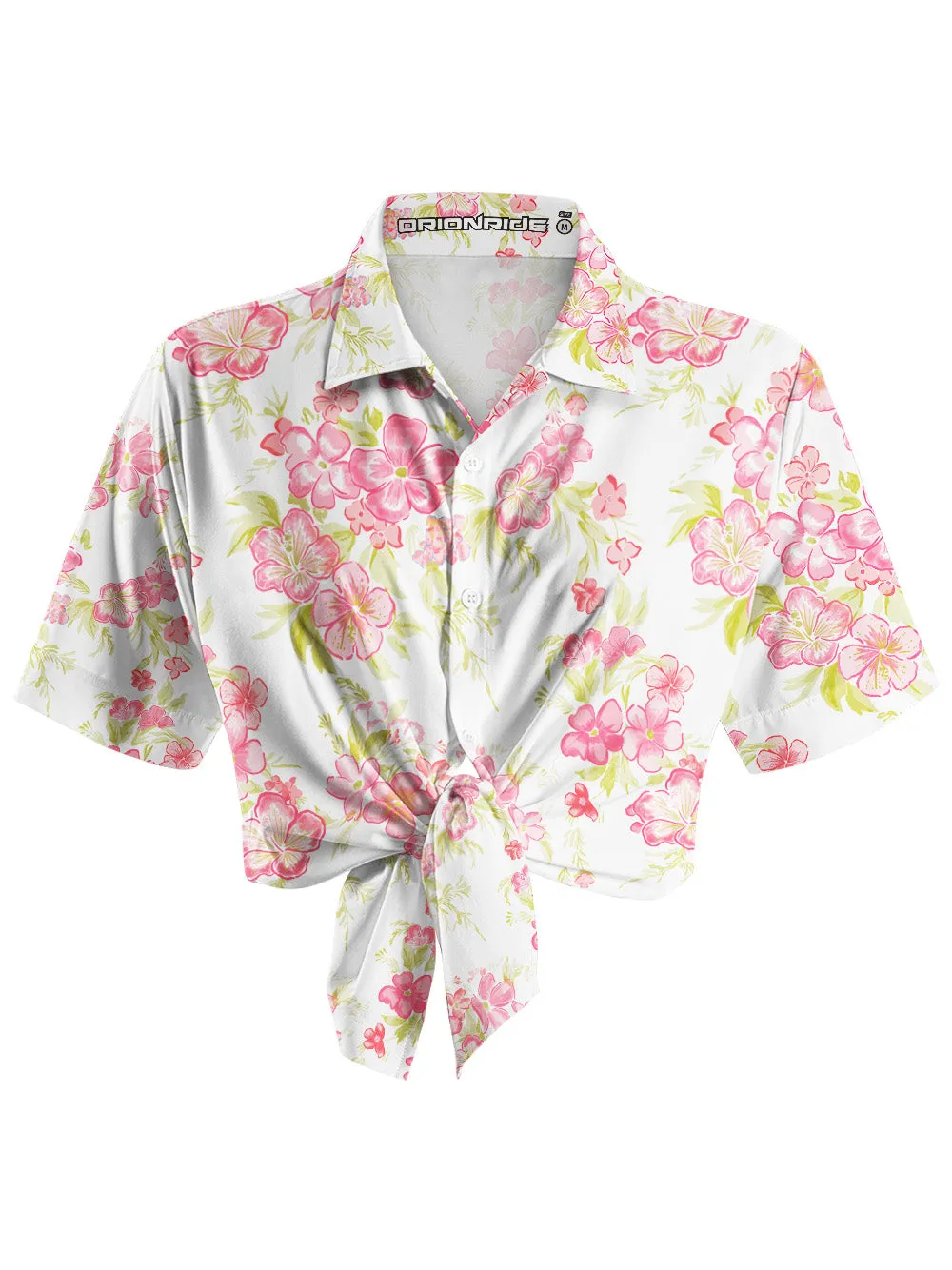 Orionride Fragrant Peach Blossoms Zipper Pockets Ultra Lightweight Short Sleeves Women's Gravel Shirt sold by Orionride