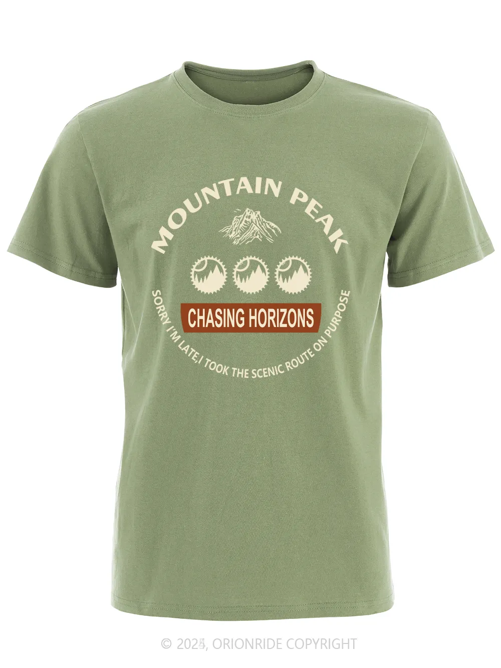 Orionride Mountain Peak Short Sleeves Bike T-Shirt sold by Orionride product image thumbnail 2