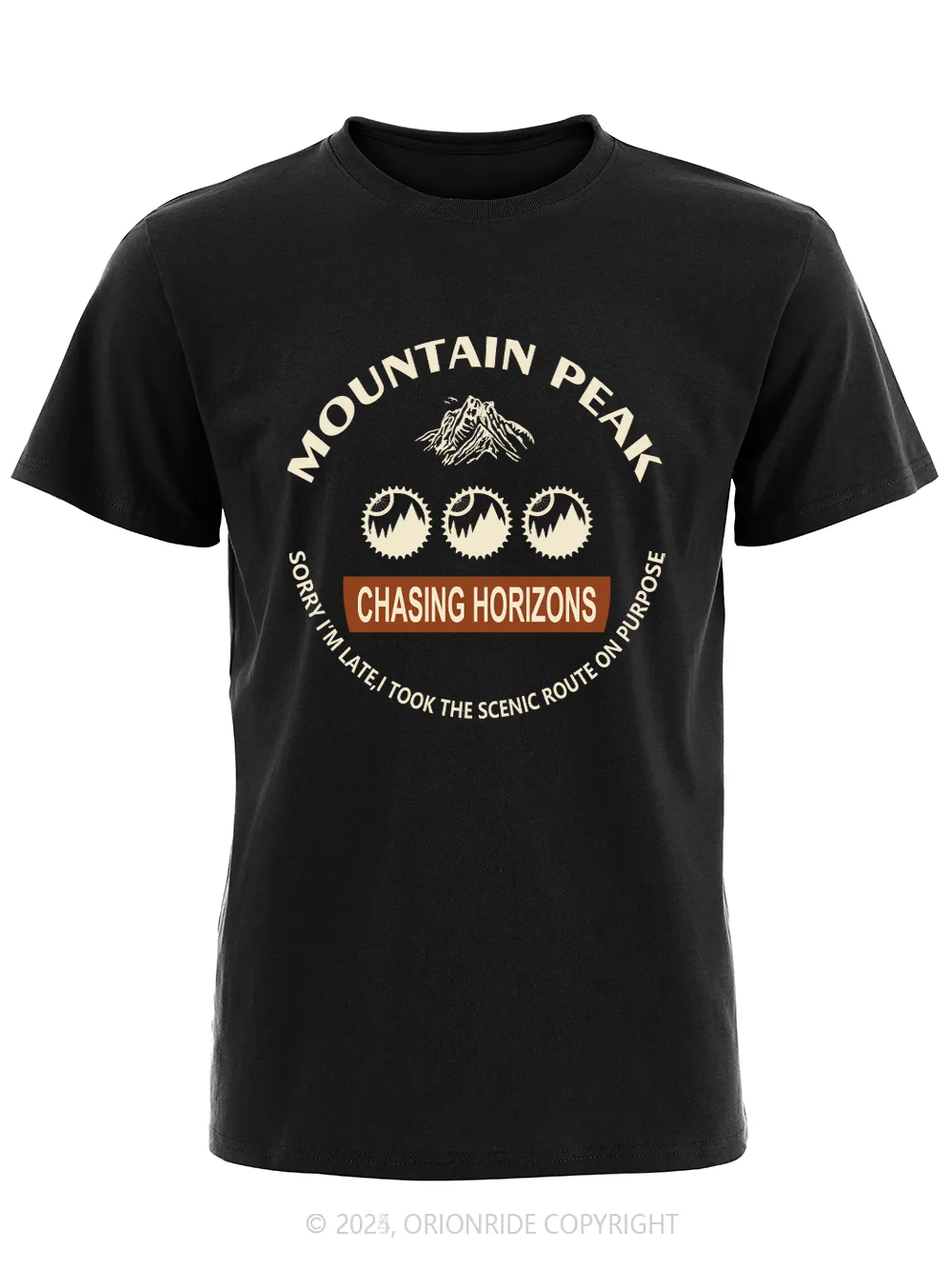 Orionride Mountain Peak Short Sleeves Bike T-Shirt sold by Orionride product image thumbnail 3