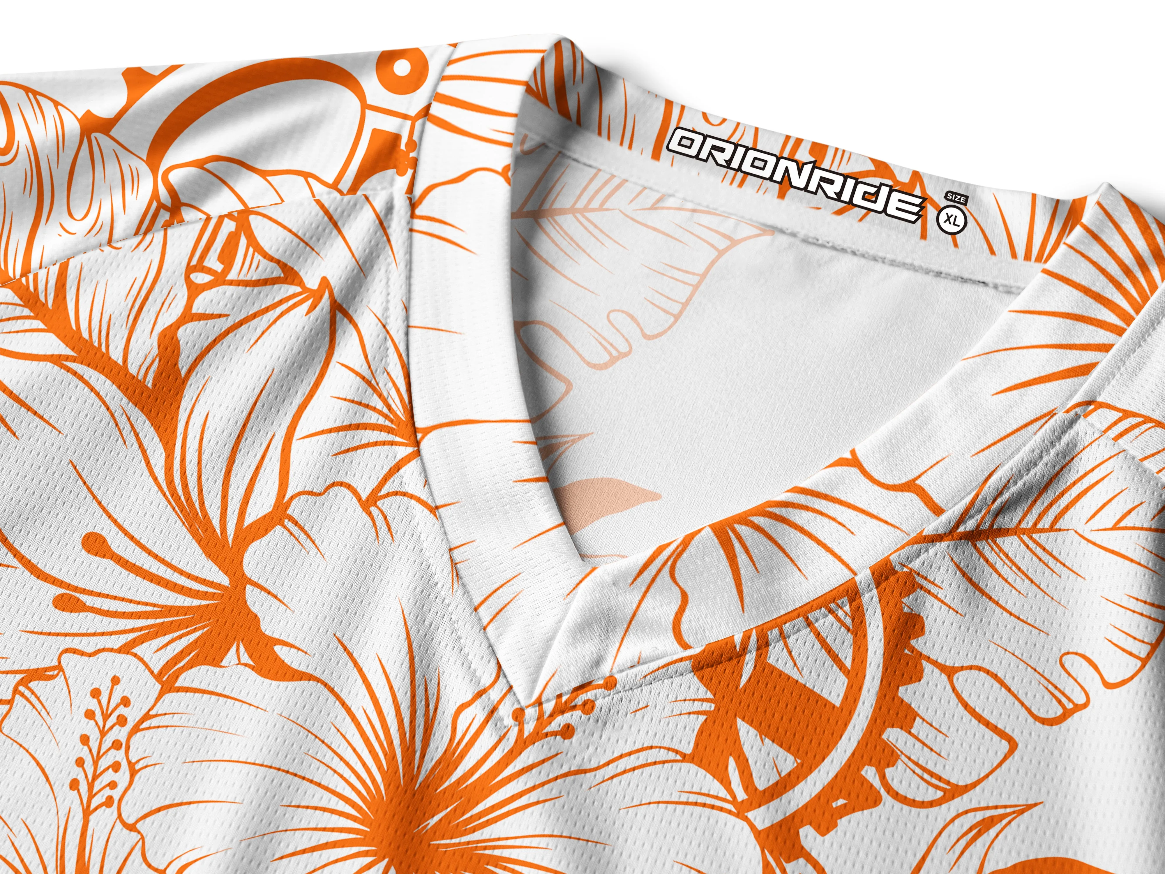 Orionride Bright Hibiscus Flowers Long Sleeve Downhill Jersey sold by Orionride product image thumbnail 4