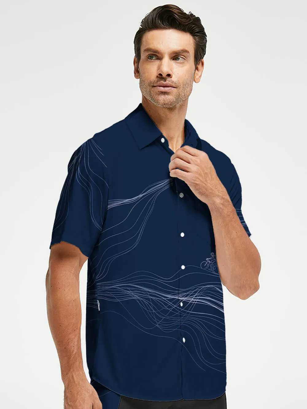 Orionride Spatial Lines Zipper Pockets Ultra Lightweight Short Sleeves Gravel Shirt sold by Orionride product image thumbnail 2