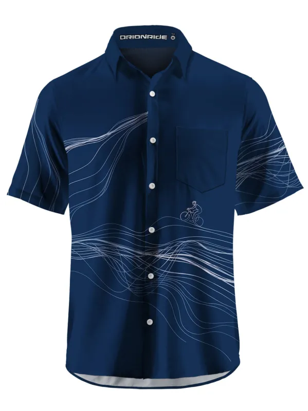 Orionride Spatial Lines Zipper Pockets Ultra Lightweight Short Sleeves Gravel Shirt sold by Orionride