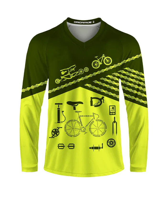 Orionride Letter Stitching Bicycle Long Sleeve Downhill Jersey sold by Orionride product image thumbnail 2