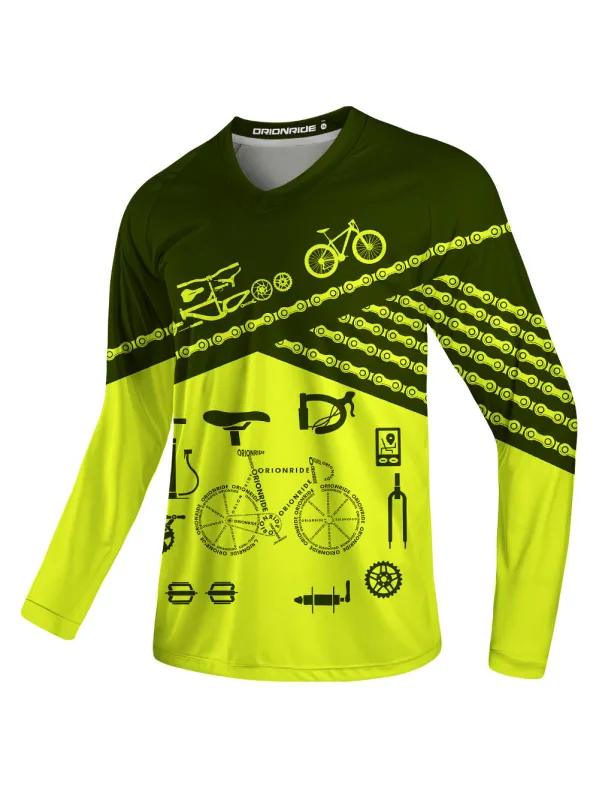Orionride Letter Stitching Bicycle Long Sleeve Downhill Jersey sold by Orionride