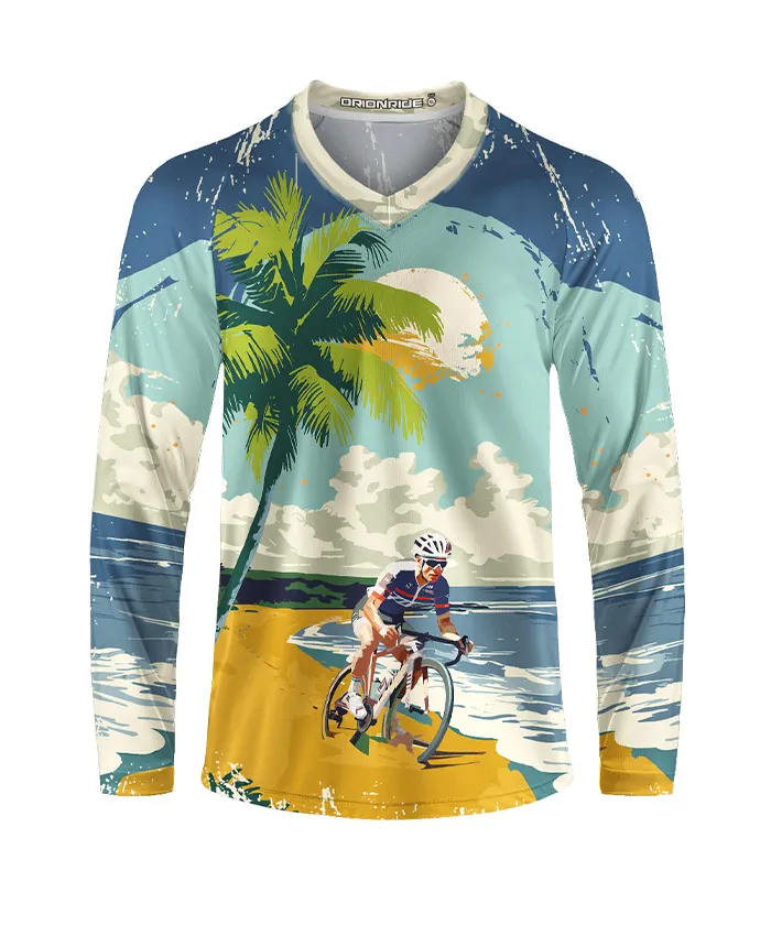 Orionride Tropical Beach Long Sleeve Downhill Jersey sold by Orionride product image thumbnail 2