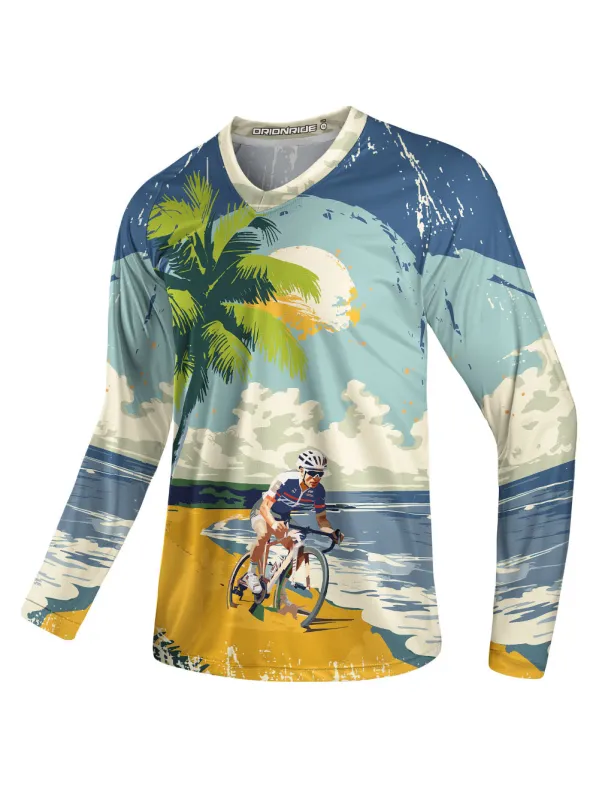 Orionride Tropical Beach Long Sleeve Downhill Jersey sold by Orionride