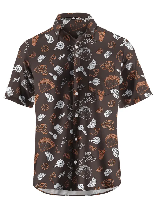 Orionride Food Party Zipper Pockets Ultra Lightweight Short Sleeves Gravel Shirt sold by Orionride