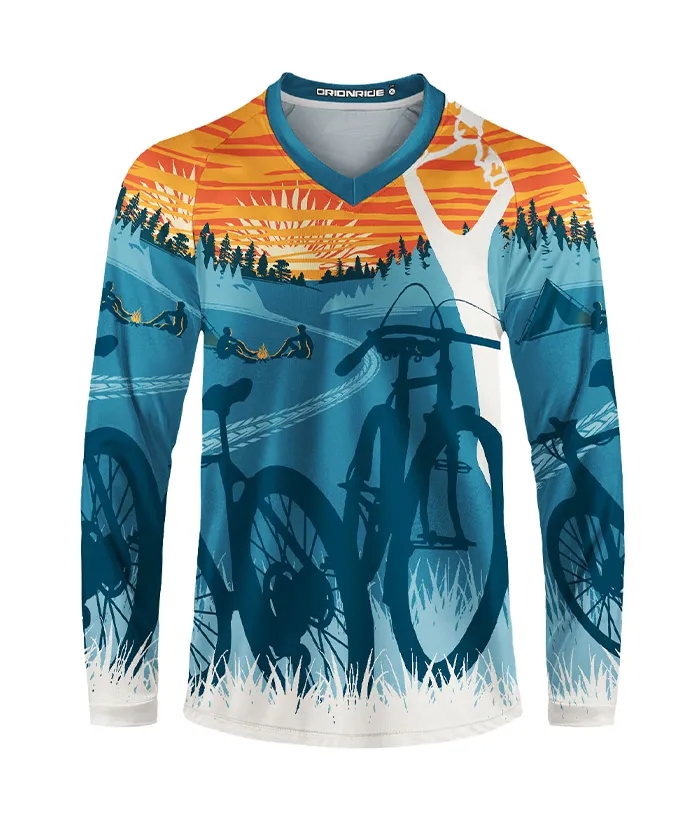 Orionride Sunset Camping Long Sleeve Downhill Jersey sold by Orionride product image thumbnail 4
