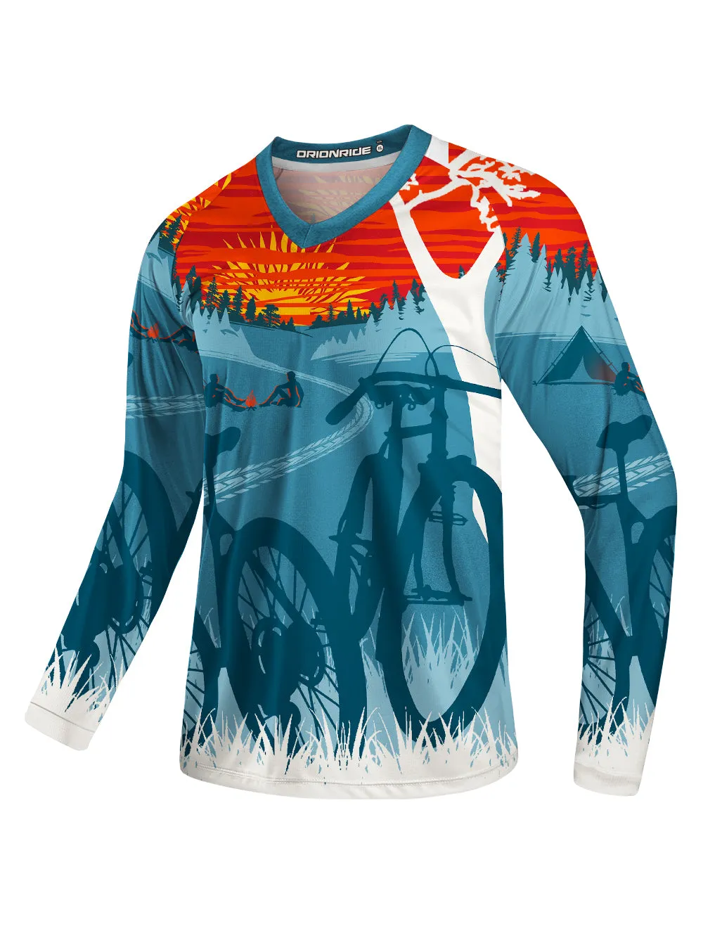 Orionride Sunset Camping Long Sleeve Downhill Jersey sold by Orionride product image thumbnail 2