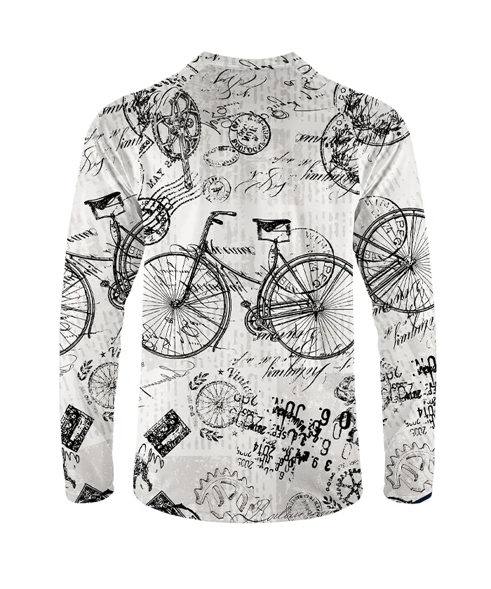 Orionride Nostalgic Bicycle Long Sleeve Downhill Jersey sold by Orionride product image thumbnail 3