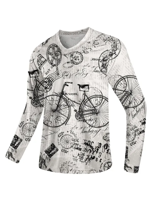 Orionride Nostalgic Bicycle Long Sleeve Downhill Jersey sold by Orionride