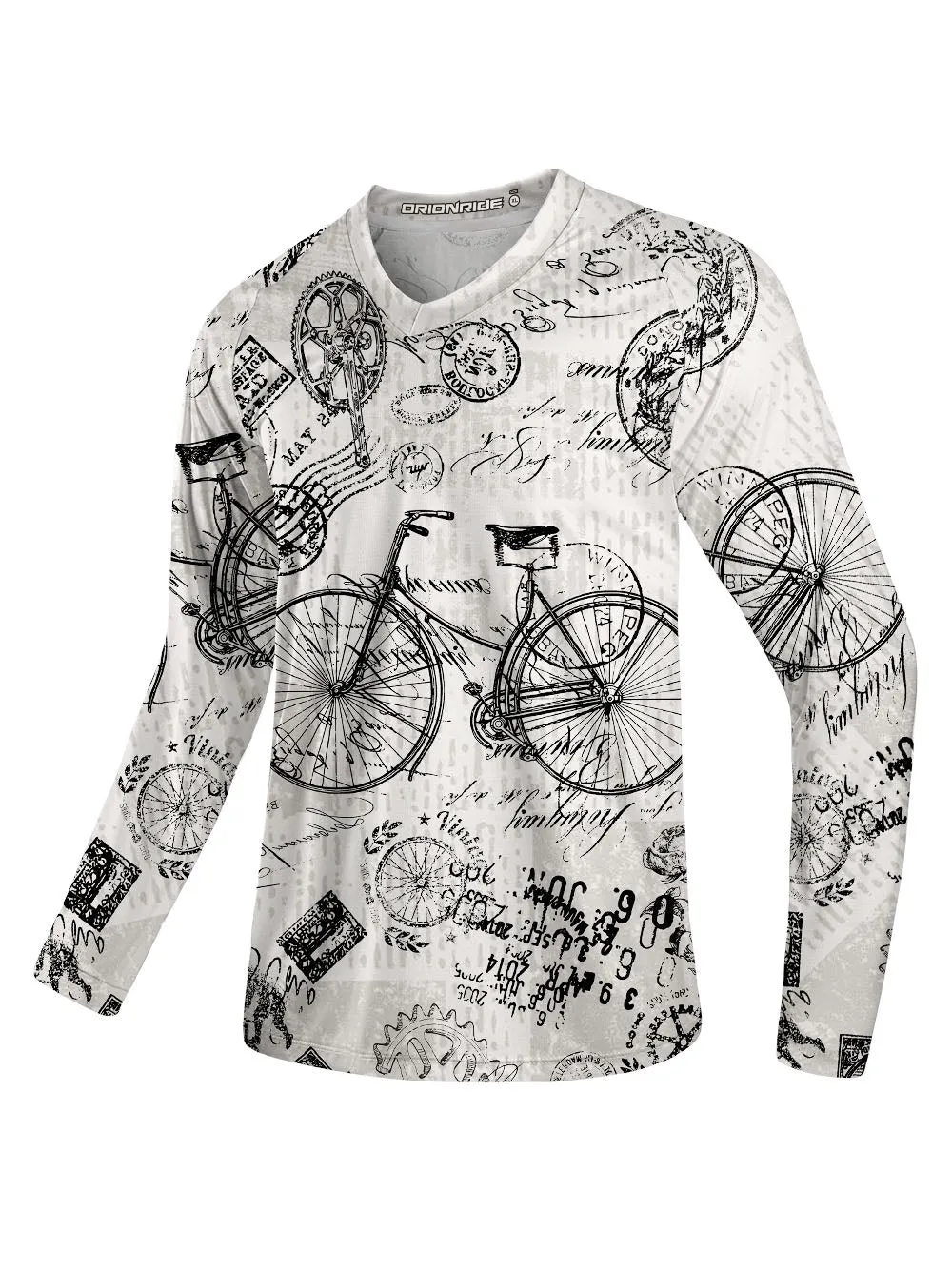 Orionride Nostalgic Bicycle Long Sleeve Downhill Jersey sold by Orionride