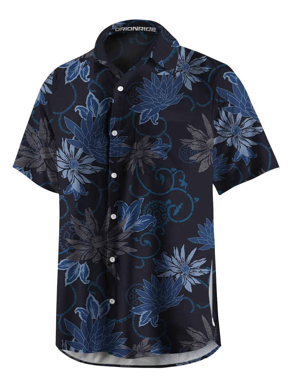 Orionride Dark Flowers Zipper Pockets Ultra Lightweight Short Sleeves Gravel Shirt sold by Orionride product image thumbnail 3