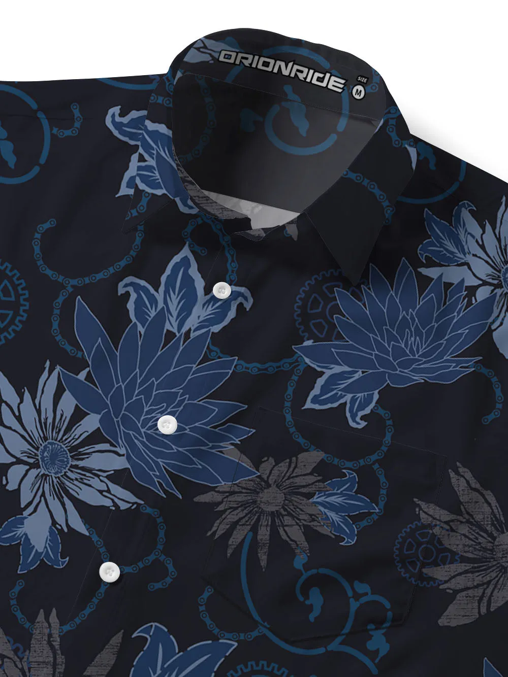 Orionride Dark Flowers Zipper Pockets Ultra Lightweight Short Sleeves Gravel Shirt sold by Orionride product image thumbnail 5