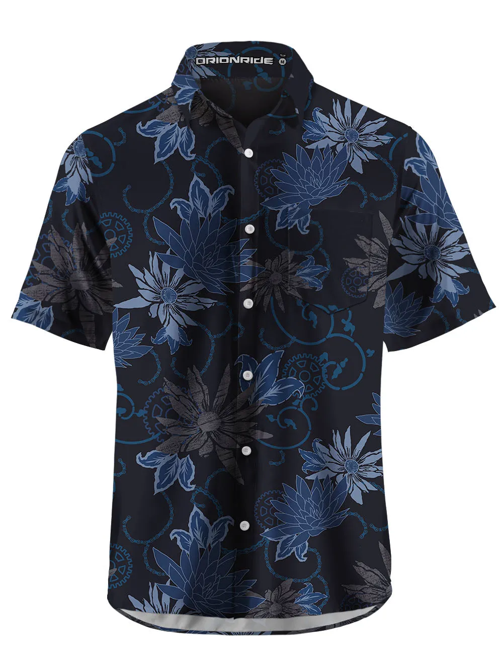 Orionride Dark Flowers Zipper Pockets Ultra Lightweight Short Sleeves Gravel Shirt sold by Orionride