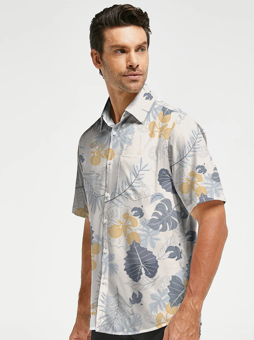 Orionride Dancing Leaves Zipper Pockets Ultra Lightweight Short Sleeves Gravel Shirt sold by Orionride product image thumbnail 2