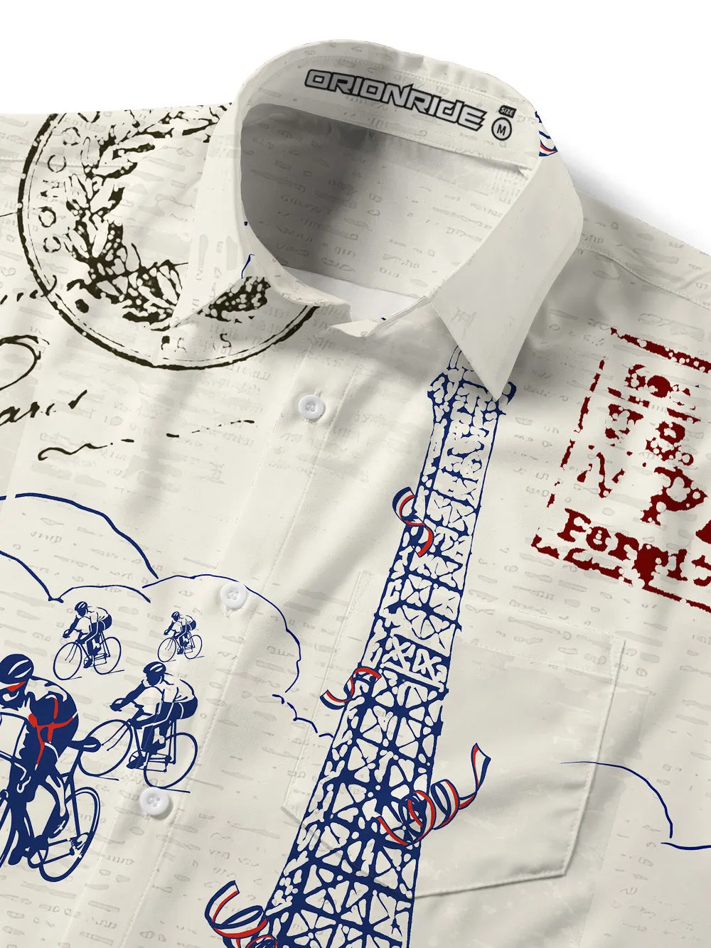 Orionride Arrival In Paris Zipper Pockets Ultra Lightweight Short Sleeves Gravel Shirt sold by Orionride product image thumbnail 5