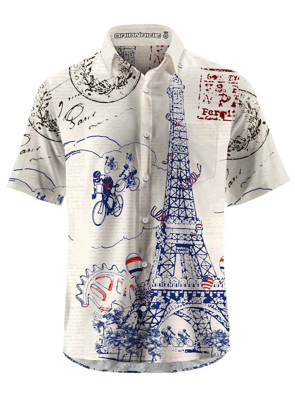 Orionride Arrival In Paris Zipper Pockets Ultra Lightweight Short Sleeves Gravel Shirt sold by Orionride