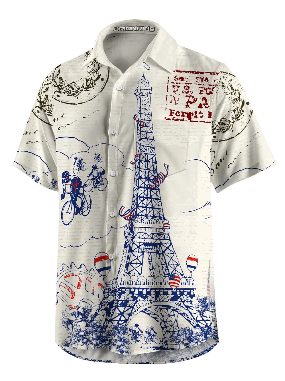 Orionride Arrival In Paris Zipper Pockets Ultra Lightweight Short Sleeves Gravel Shirt sold by Orionride product image thumbnail 3