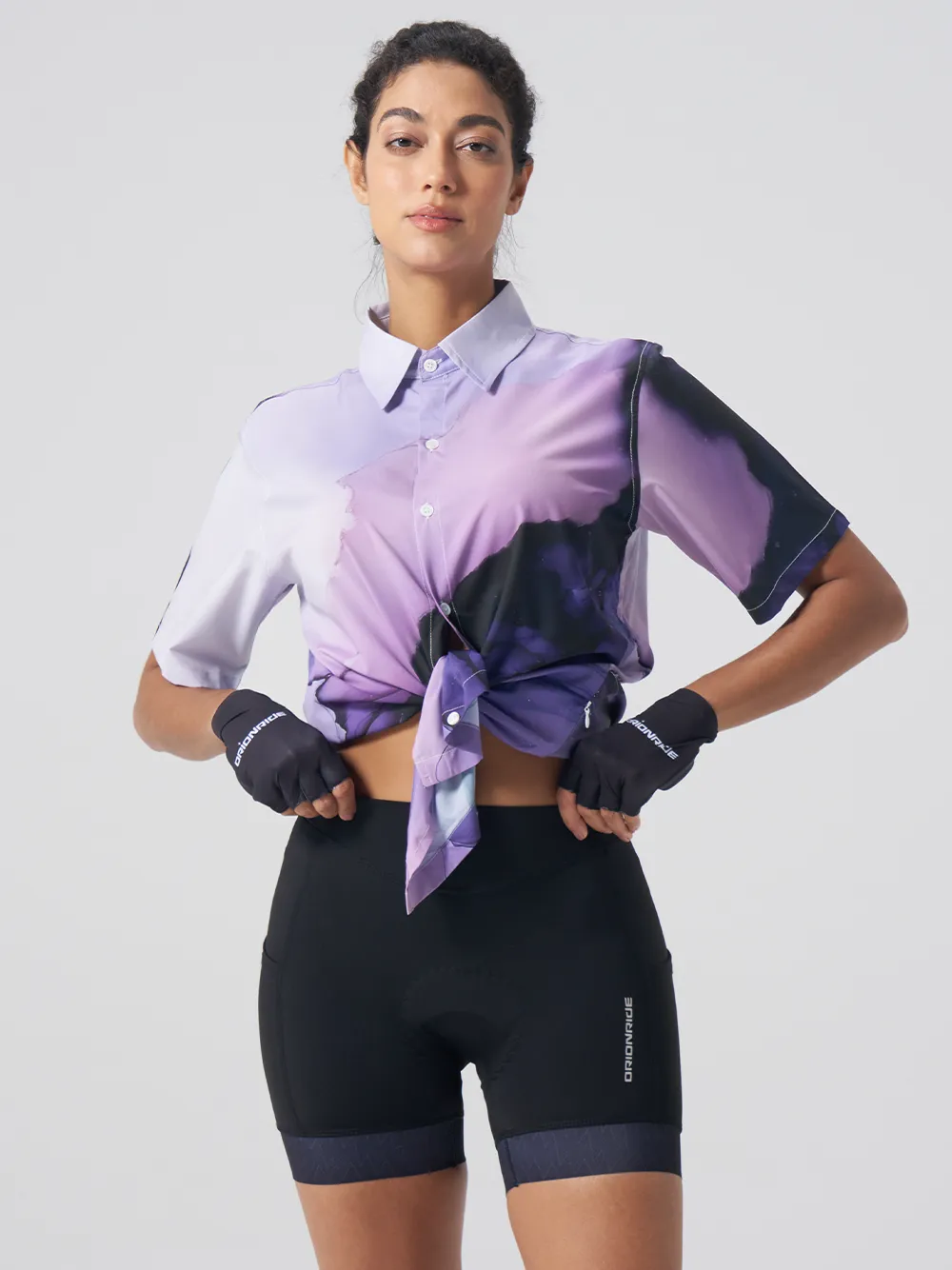 Orionride Purple Ink Zipper Pockets Ultra Lightweight Short Sleeves Women's Gravel Shirt sold by Orionride product image thumbnail 2