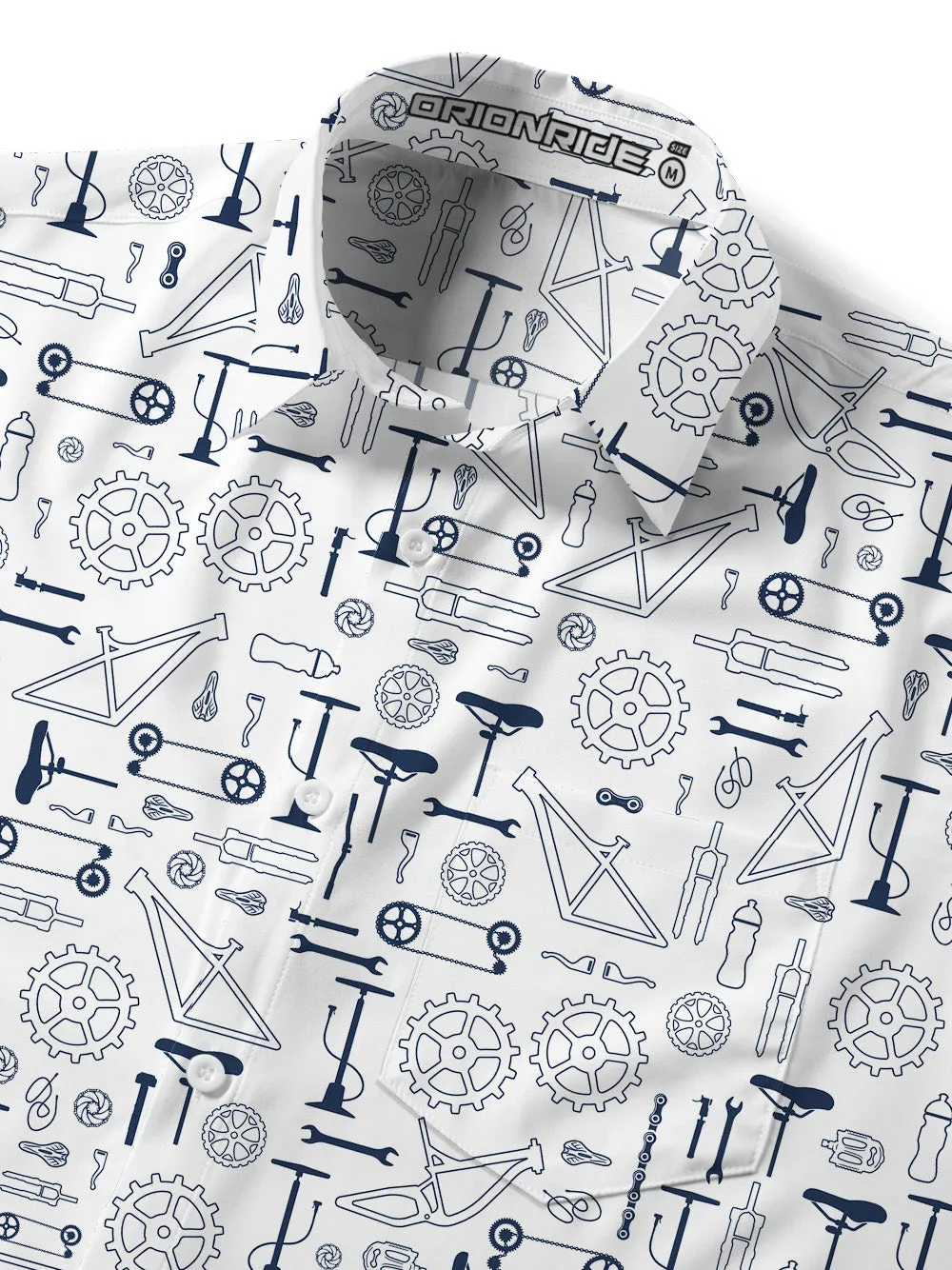 Orionride Line Drawing Parts Zipper Pockets Ultra Lightweight Short Sleeves Gravel Shirt sold by Orionride product image thumbnail 5