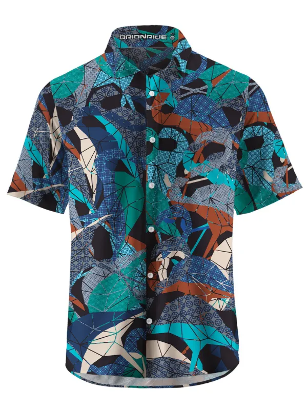 Orionride Geometric Flamingo Zipper Pockets Ultra Lightweight Short Sleeves Gravel Shirt sold by Orionride