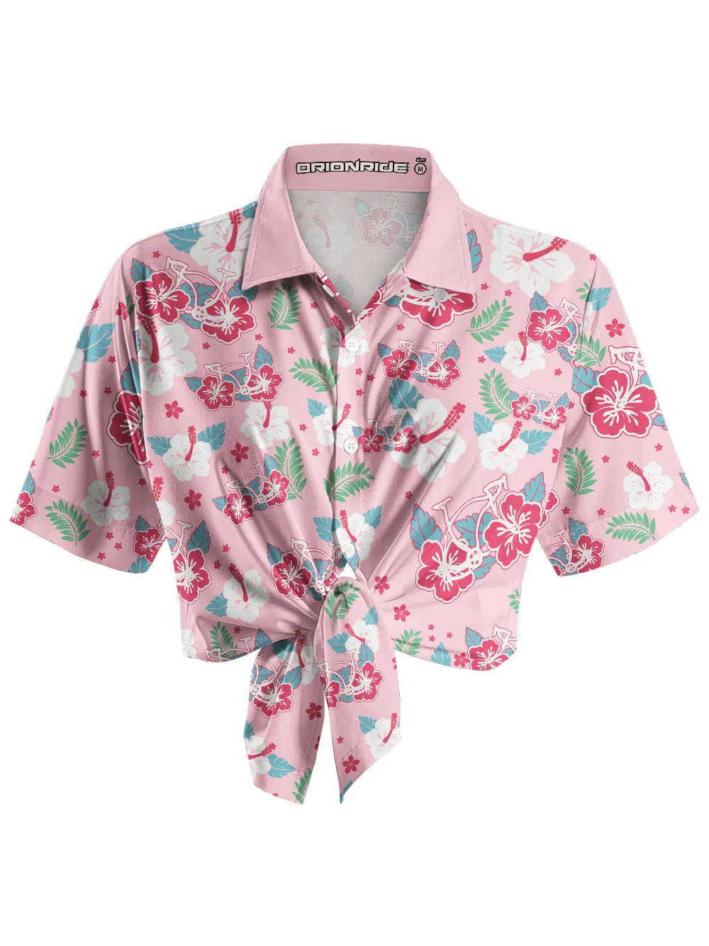 Orionride Hibiscus Bicycle Zipper Pockets Ultra Lightweight Short Sleeves Women's Gravel Shirt sold by Orionride