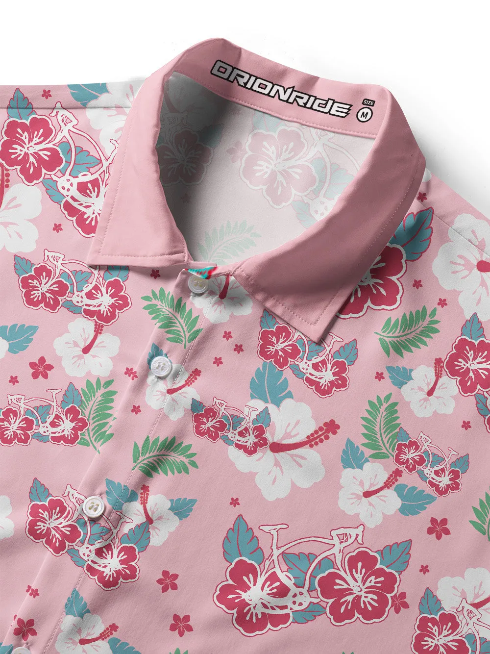 Orionride Hibiscus Bicycle Zipper Pockets Ultra Lightweight Short Sleeves Women's Gravel Shirt sold by Orionride product image thumbnail 4