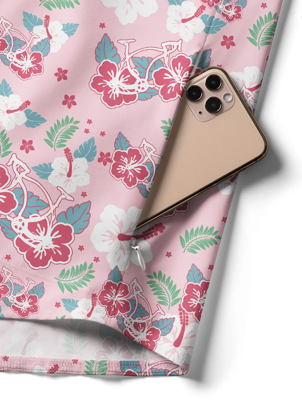 Orionride Hibiscus Bicycle Zipper Pockets Ultra Lightweight Short Sleeves Women's Gravel Shirt sold by Orionride product image thumbnail 5