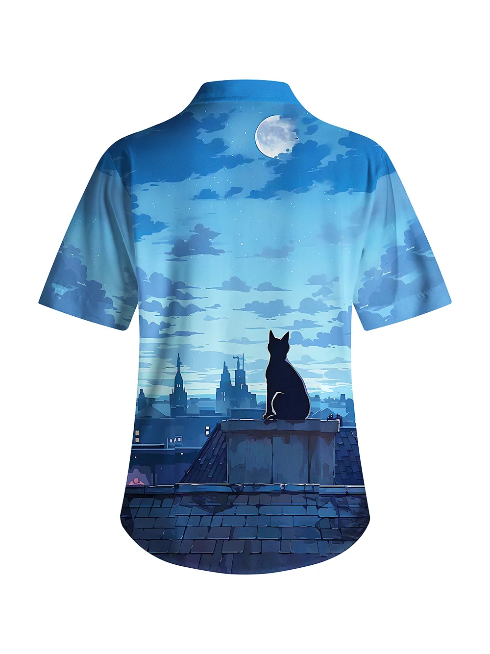 Orionride Black Cat Zipper Pockets Ultra Lightweight Short Sleeves Women's Gravel Shirt sold by Orionride product image thumbnail 3