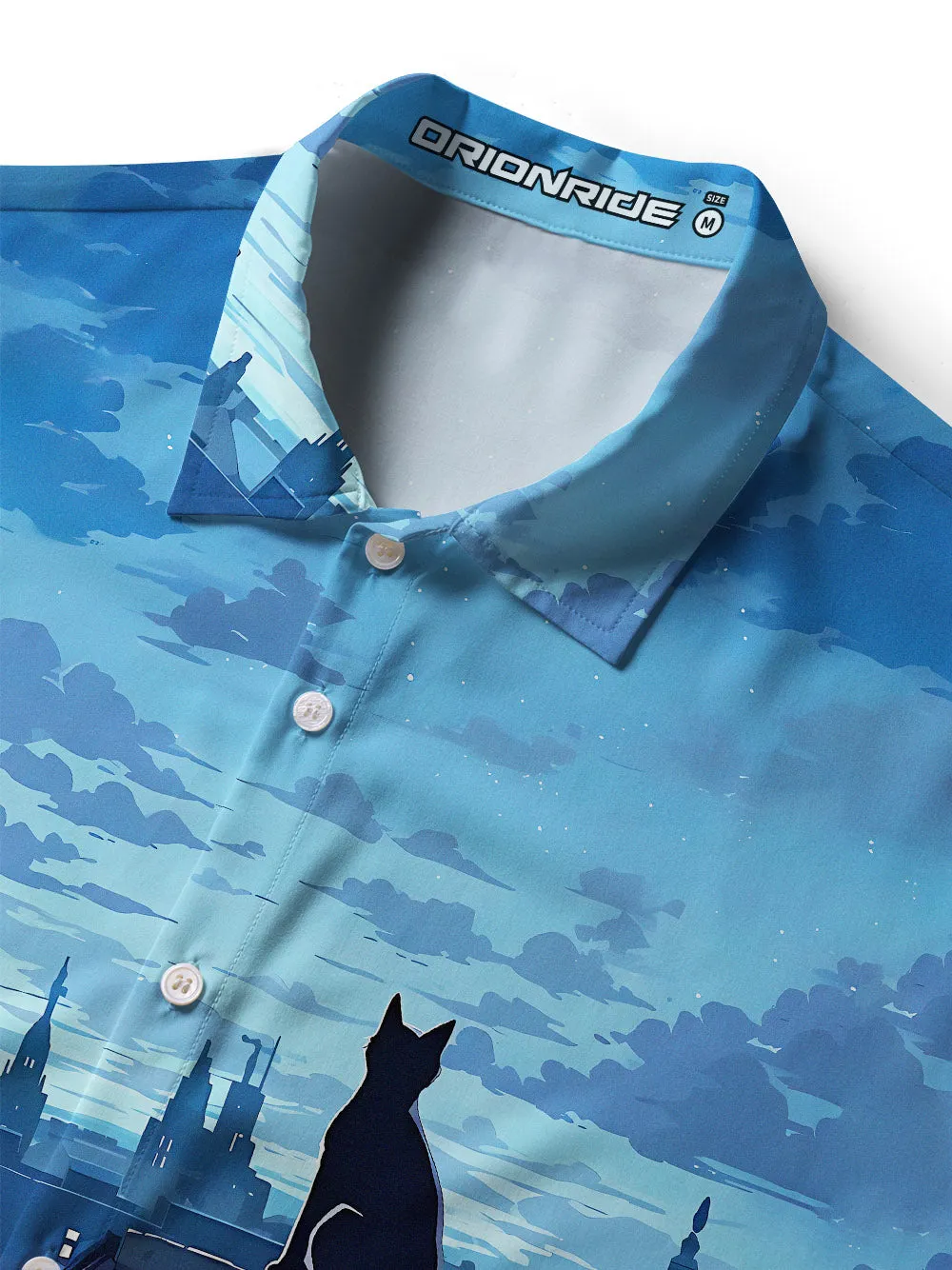 Orionride Black Cat Zipper Pockets Ultra Lightweight Short Sleeves Women's Gravel Shirt sold by Orionride product image thumbnail 4