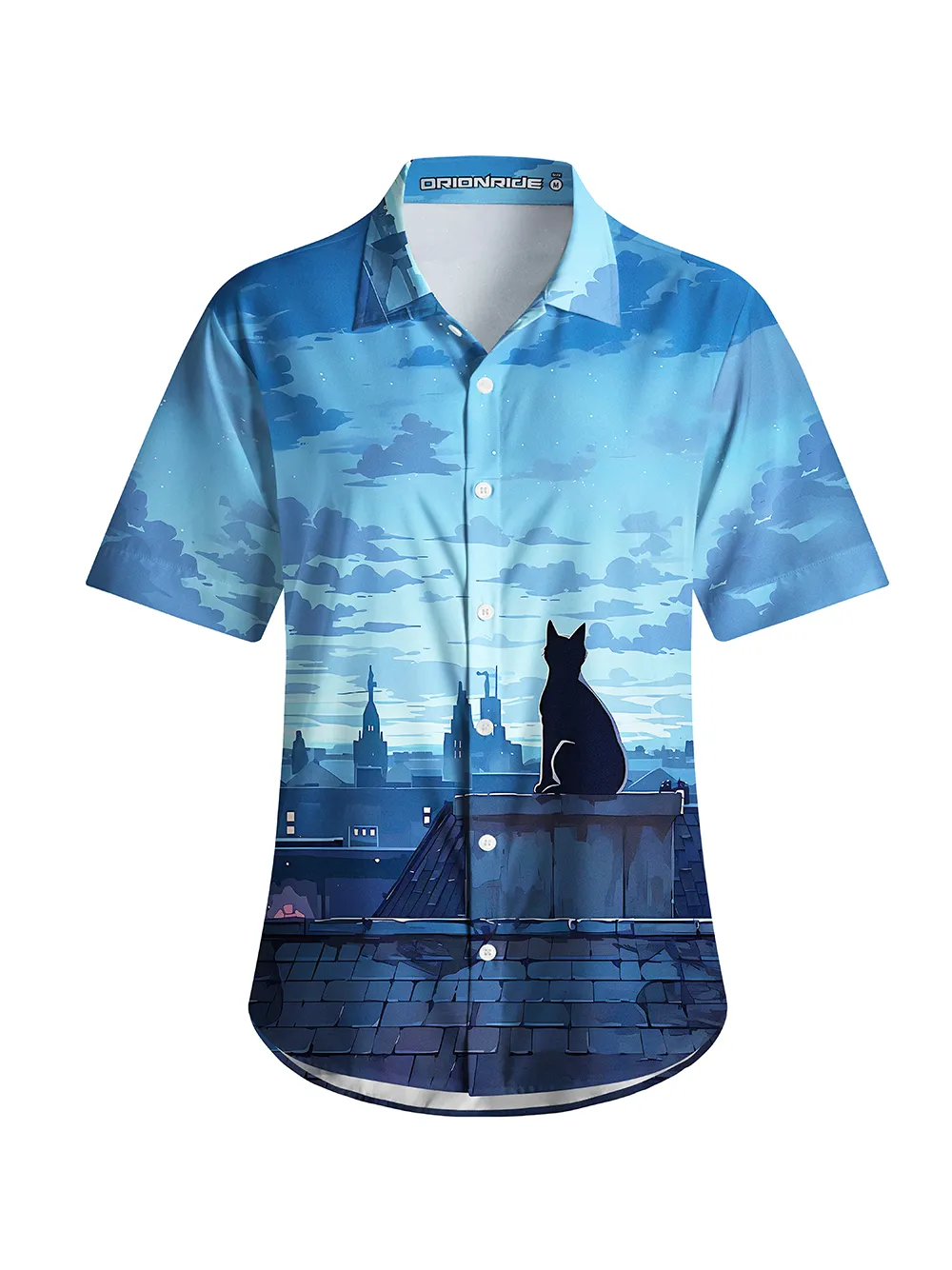 Orionride Black Cat Zipper Pockets Ultra Lightweight Short Sleeves Women's Gravel Shirt sold by Orionride product image thumbnail 2