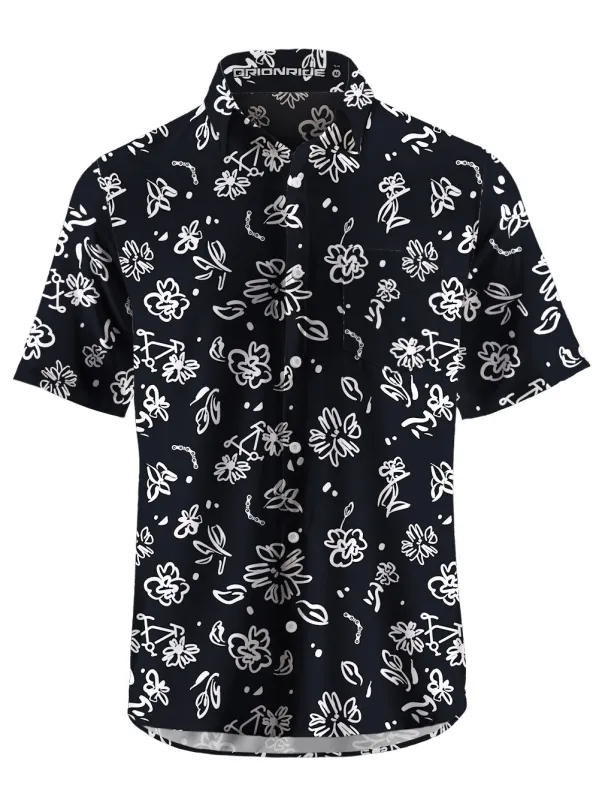 Orionride Line Flower Bicycle Zipper Pockets Ultra Lightweight Short Sleeves Gravel Shirt sold by Orionride