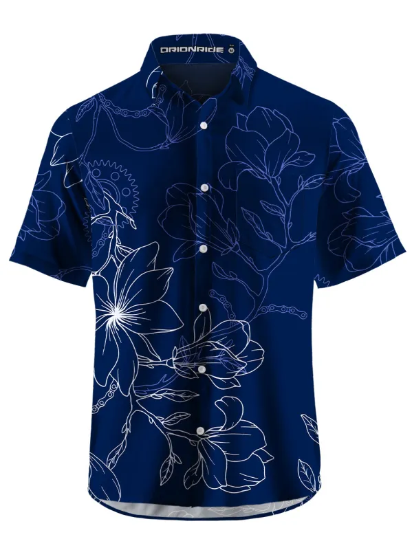 Orionride Gear Hibiscus Flower Zipper Pockets Ultra Lightweight Short Sleeves Gravel Shirt sold by Orionride