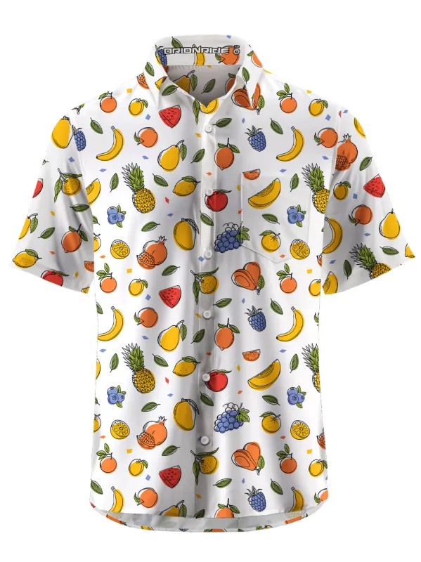 Orionride Various Fruits Zipper Pockets Ultra Lightweight Short Sleeves Gravel Shirt sold by Orionride