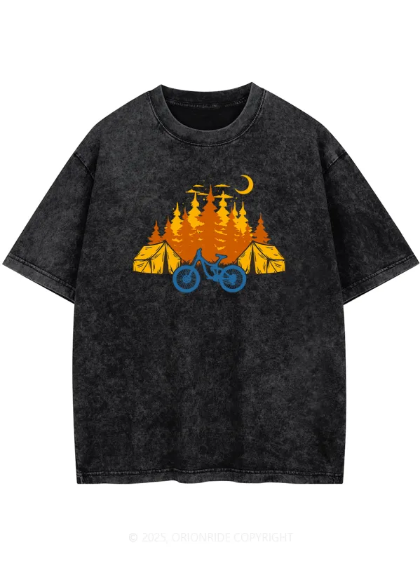 Orionride Camping Short Sleeves Bike Washed T-Shirt sold by Orionride
