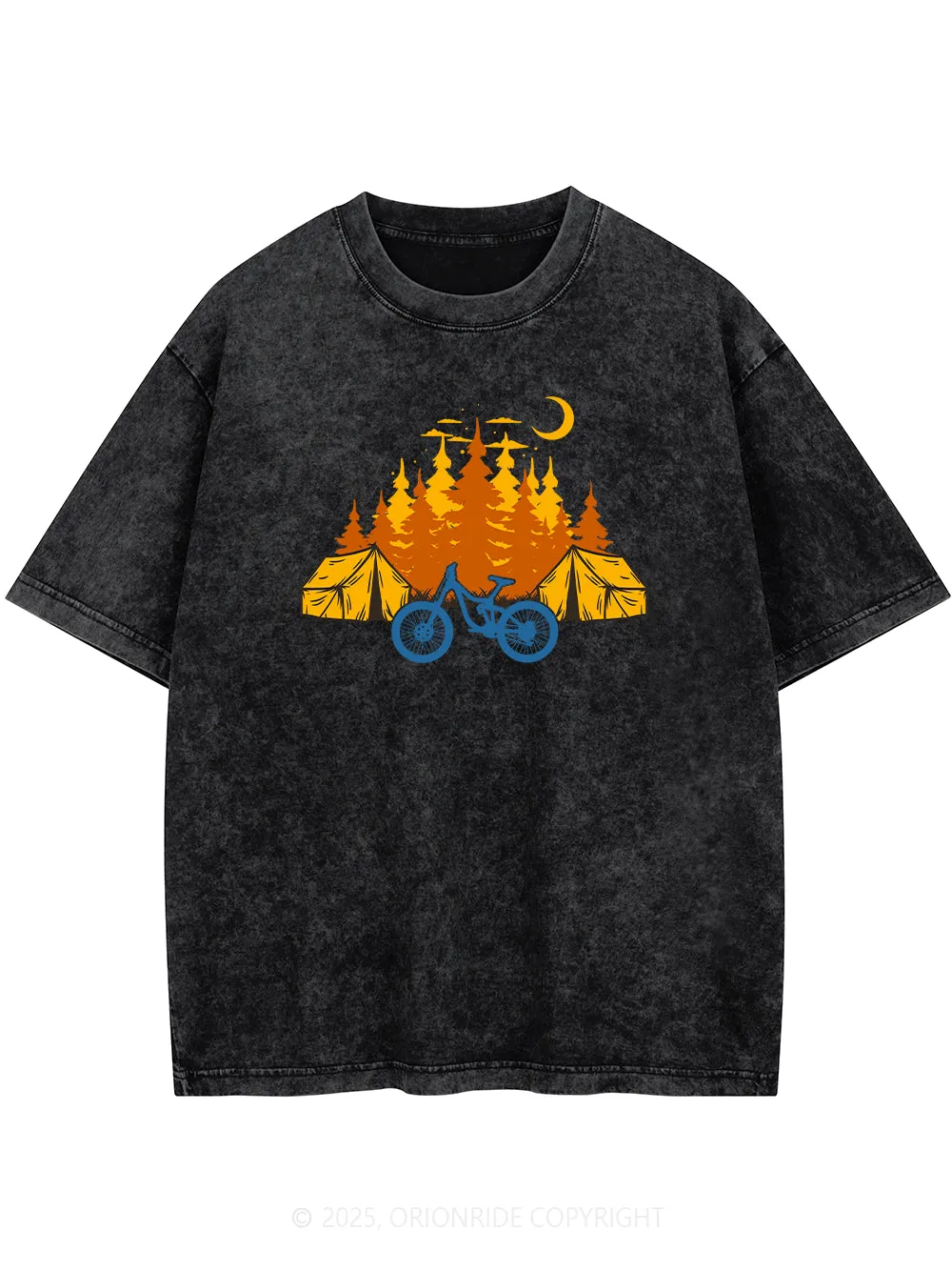 Orionride Camping Short Sleeves Bike Washed T-Shirt sold by Orionride
