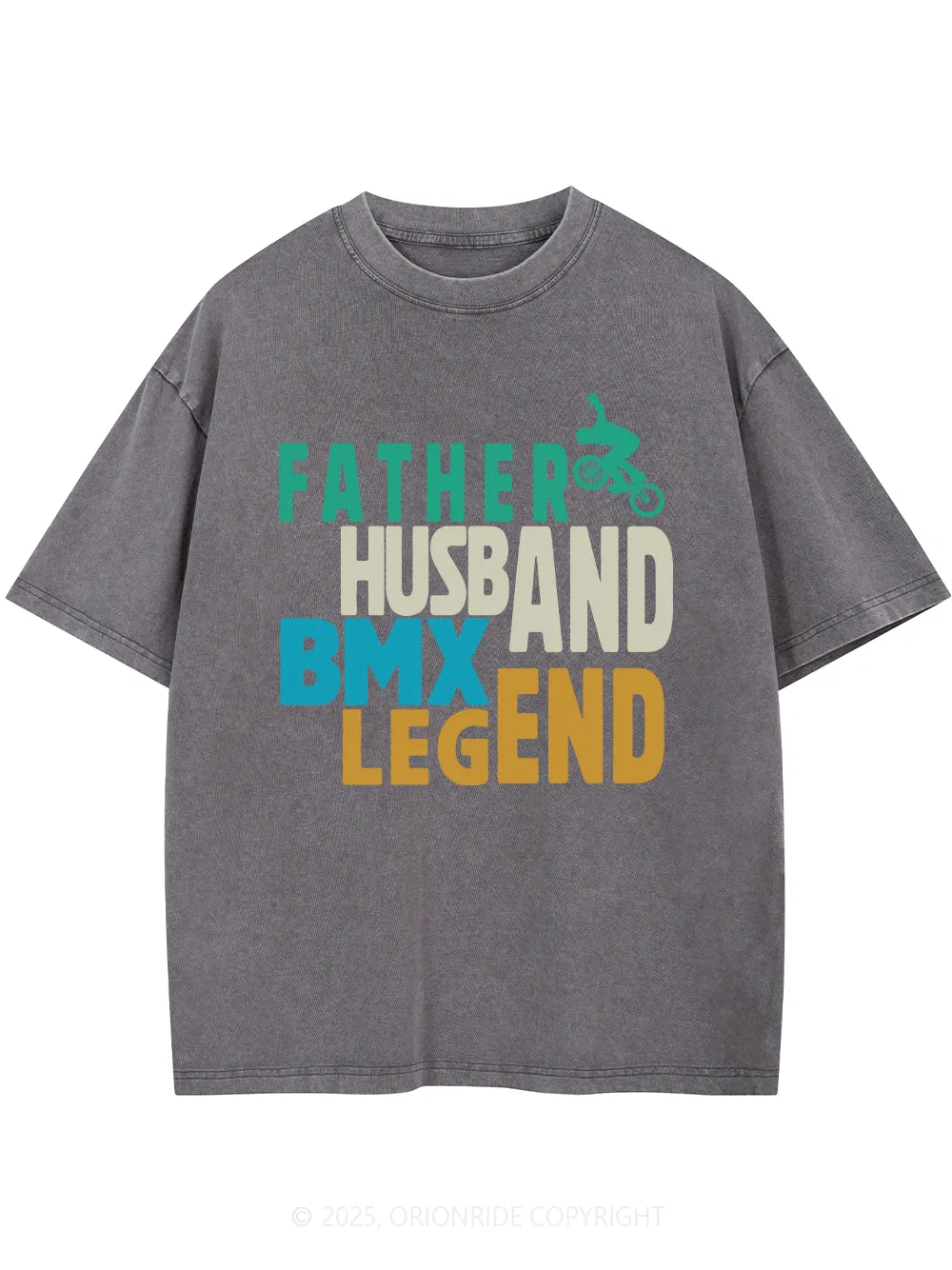 Orionride Men's Role Short Sleeves Bike Washed T-Shirt sold by Orionride product image thumbnail 2