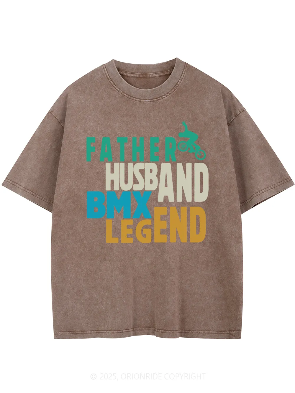 Orionride Men's Role Short Sleeves Bike Washed T-Shirt sold by Orionride product image thumbnail 3