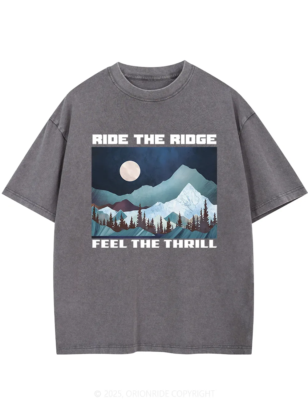 Orionride Night Forest Short Sleeves Bike Washed T-Shirt sold by Orionride product image thumbnail 2