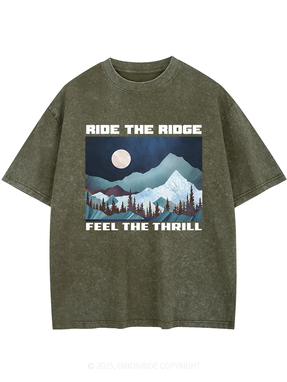 Orionride Night Forest Short Sleeves Bike Washed T-Shirt sold by Orionride product image thumbnail 4