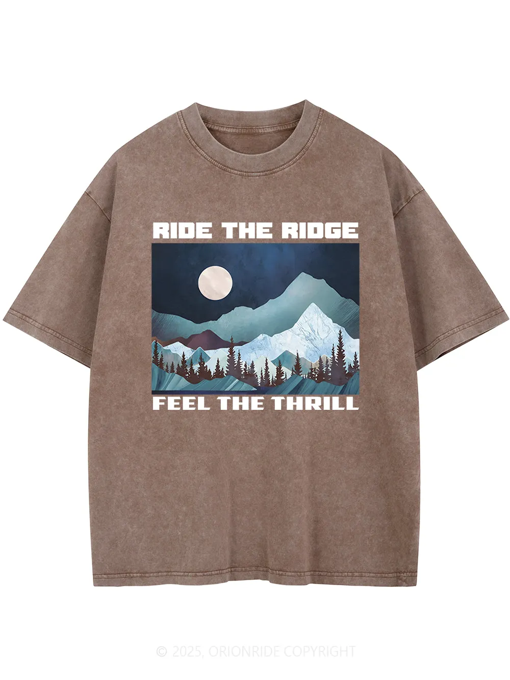 Orionride Night Forest Short Sleeves Bike Washed T-Shirt sold by Orionride product image thumbnail 5