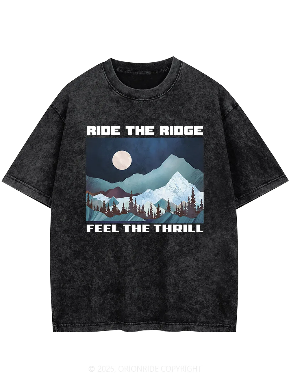 Orionride Night Forest Short Sleeves Bike Washed T-Shirt sold by Orionride product image thumbnail 3