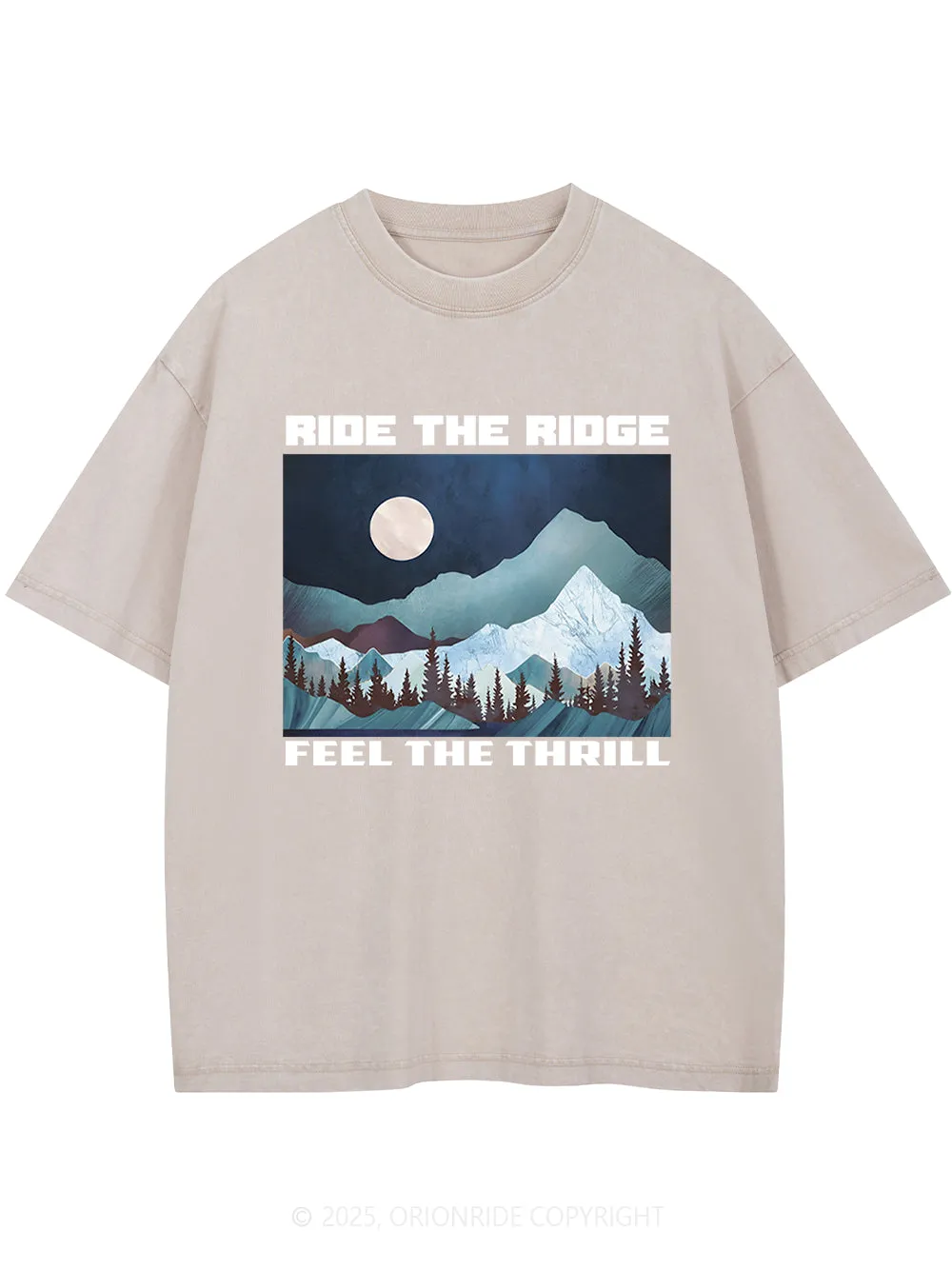 Orionride Night Forest Short Sleeves Bike Washed T-Shirt sold by Orionride