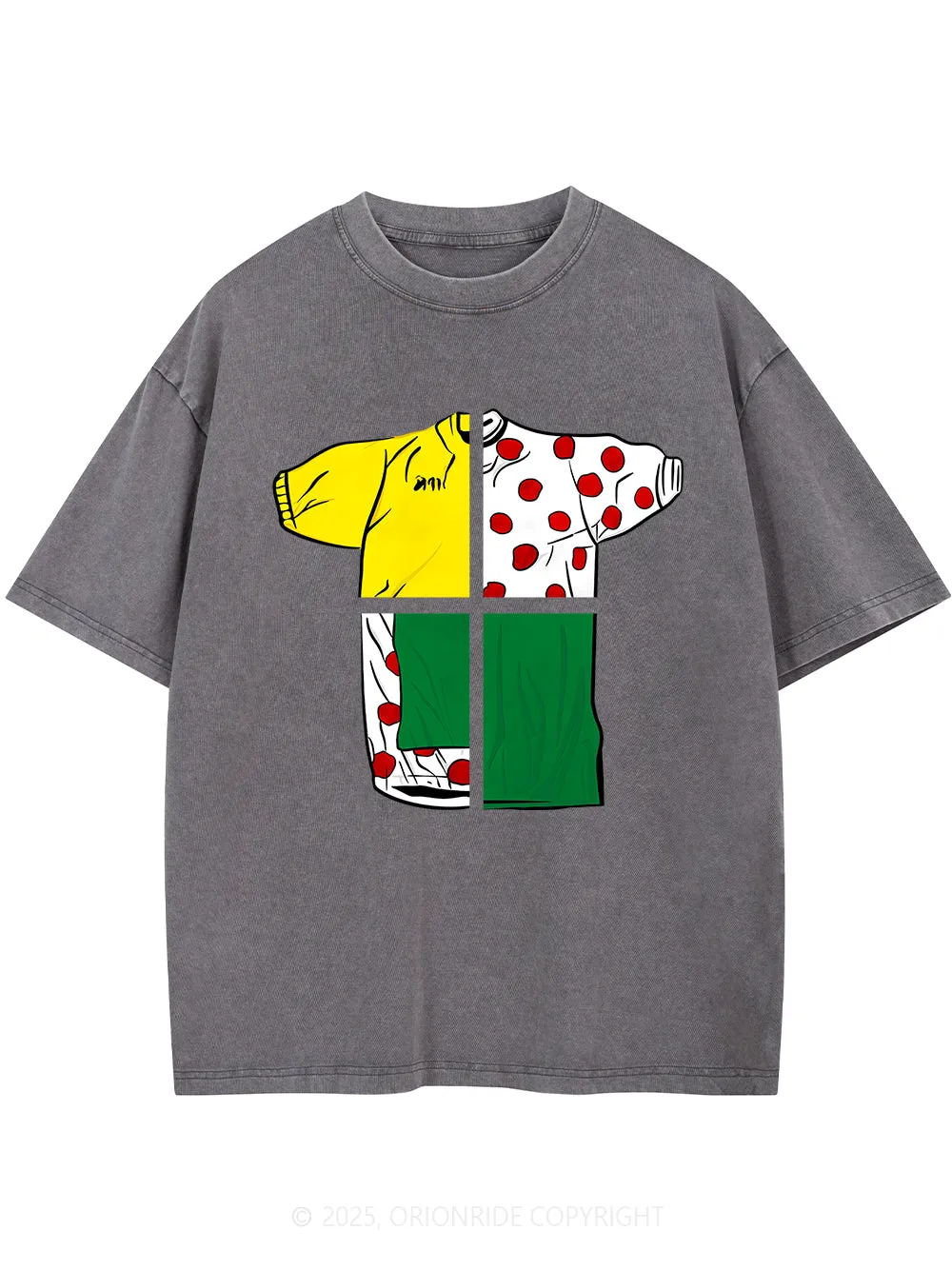 Orionride Champion Color Short Sleeves Bike Washed T-Shirt sold by Orionride product image thumbnail 3