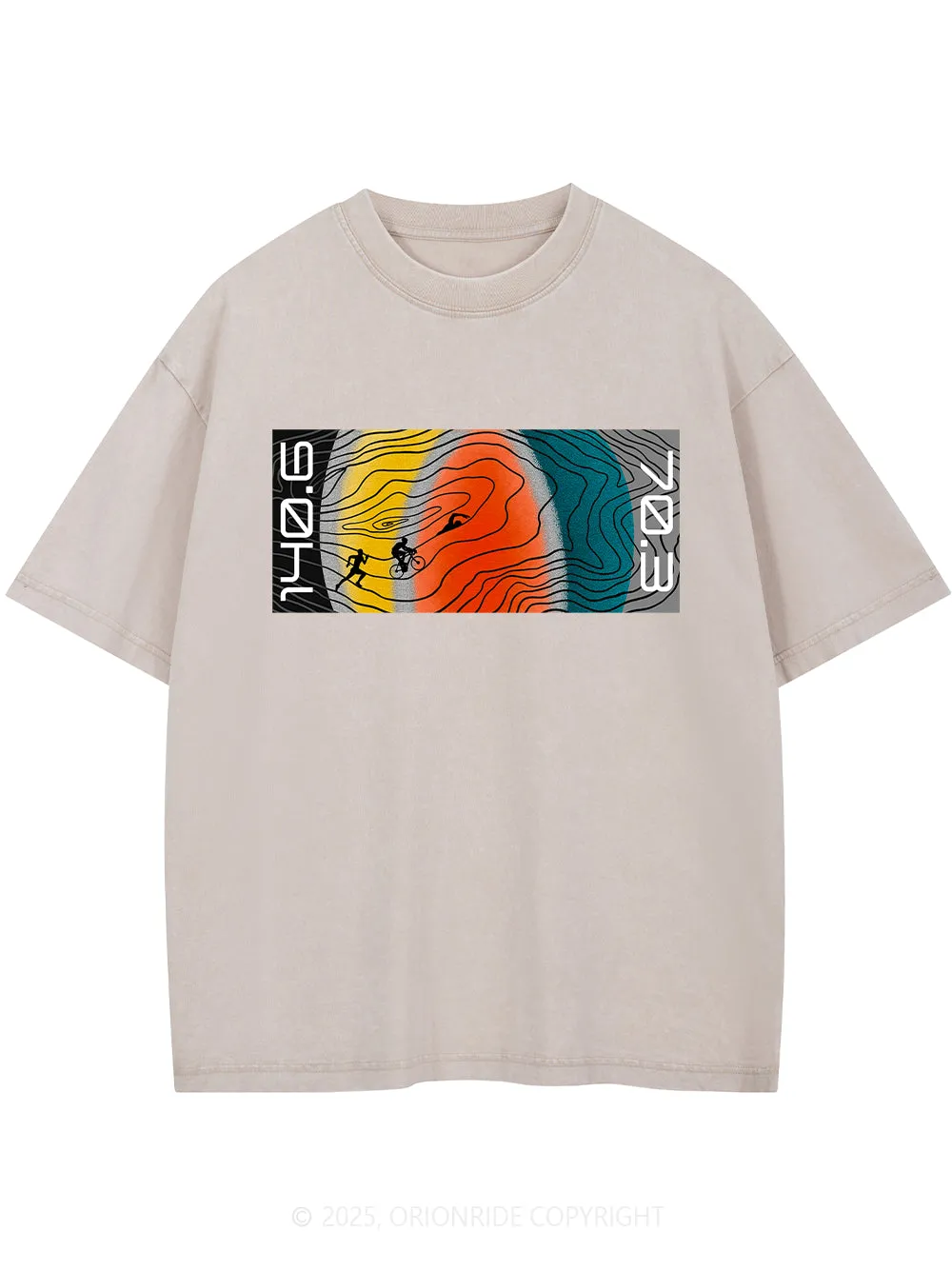 Orionride Color Triathlon Short Sleeves Bike Washed T-Shirt sold by Orionride
