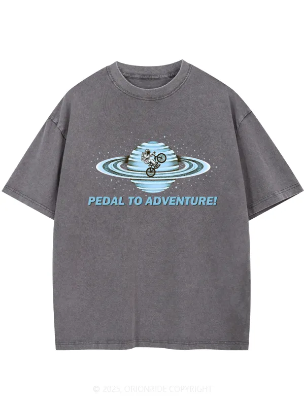 Orionride Space Cycling Short Sleeves Bike Washed T-Shirt sold by Orionride