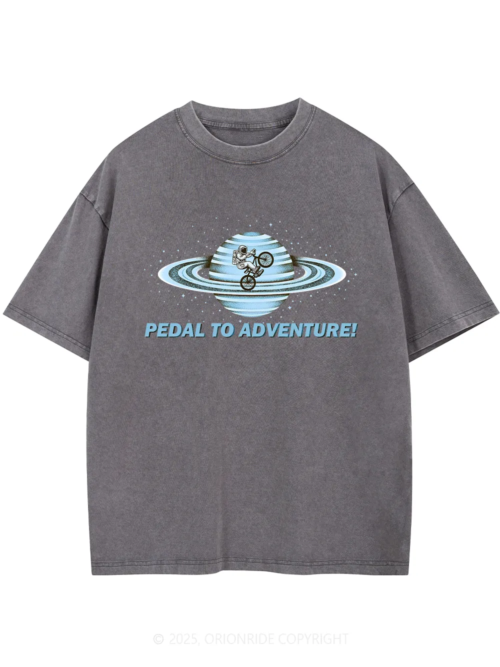 Orionride Space Cycling Short Sleeves Bike Washed T-Shirt sold by Orionride