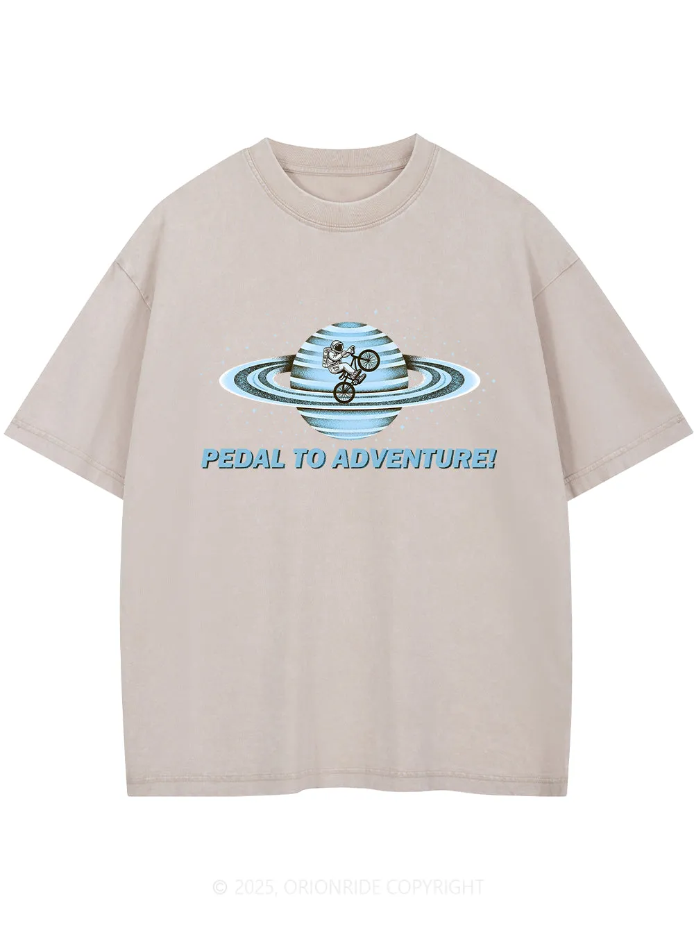 Orionride Space Cycling Short Sleeves Bike Washed T-Shirt sold by Orionride product image thumbnail 5