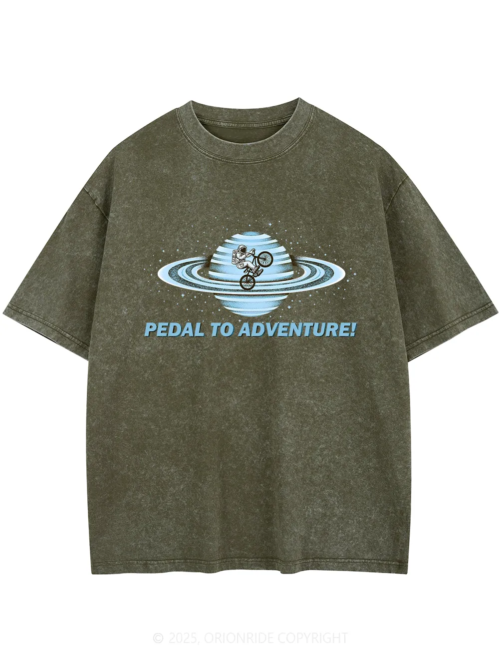Orionride Space Cycling Short Sleeves Bike Washed T-Shirt sold by Orionride product image thumbnail 4